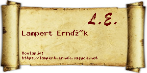 Lampert Ernák névjegykártya